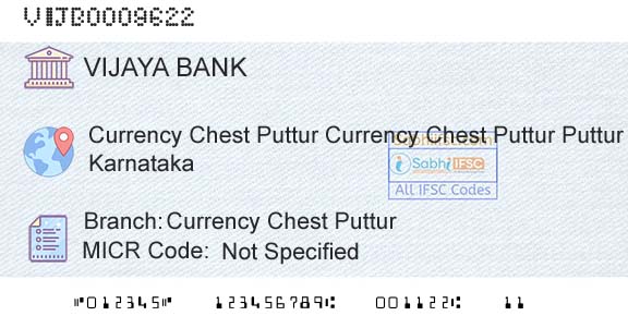 Vijaya Bank Currency Chest PutturBranch 