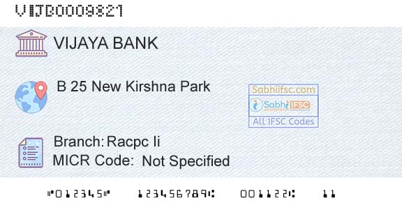 Vijaya Bank Racpc IiBranch 