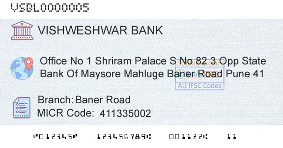 The Vishweshwar Sahakari Bank Limited Baner RoadBranch 