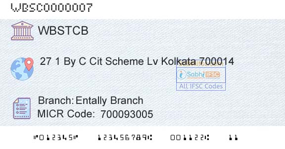 The West Bengal State Cooperative Bank Entally BranchBranch 