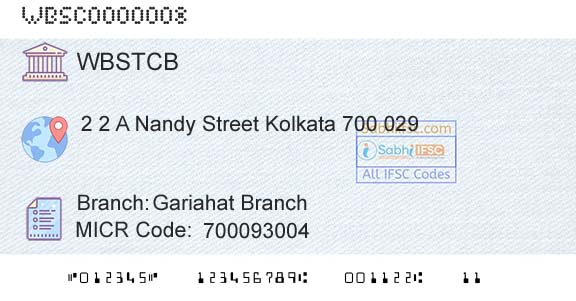 The West Bengal State Cooperative Bank Gariahat BranchBranch 