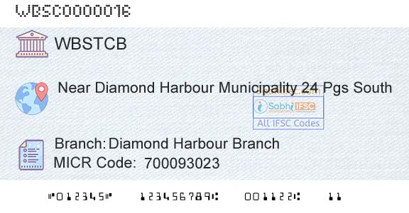 The West Bengal State Cooperative Bank Diamond Harbour BranchBranch 