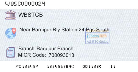 The West Bengal State Cooperative Bank Baruipur BranchBranch 