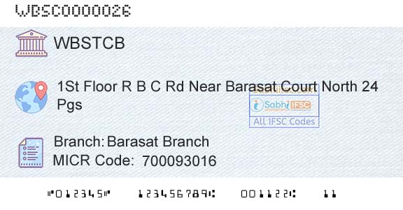 The West Bengal State Cooperative Bank Barasat BranchBranch 