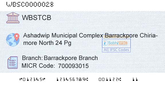 The West Bengal State Cooperative Bank Barrackpore BranchBranch 