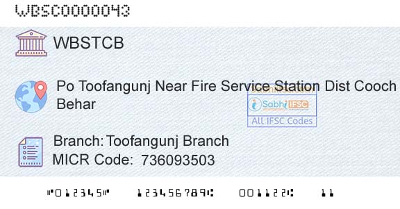 The West Bengal State Cooperative Bank Toofangunj BranchBranch 