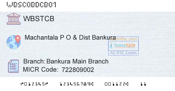 The West Bengal State Cooperative Bank Bankura Main BranchBranch 