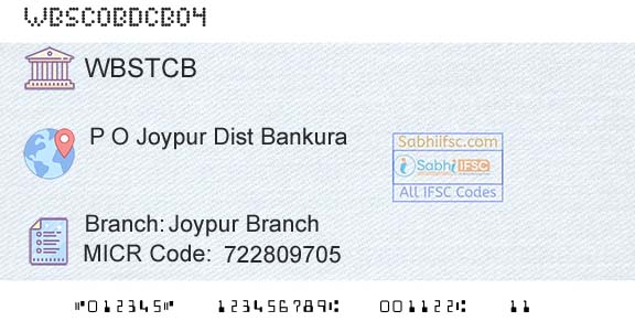 The West Bengal State Cooperative Bank Joypur BranchBranch 