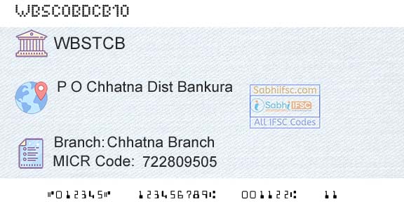 The West Bengal State Cooperative Bank Chhatna BranchBranch 