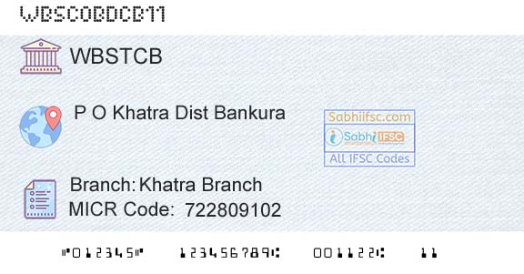 The West Bengal State Cooperative Bank Khatra BranchBranch 