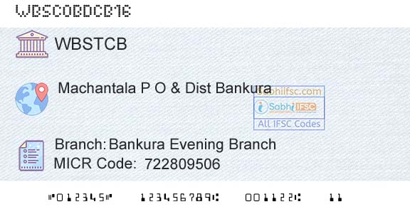 The West Bengal State Cooperative Bank Bankura Evening BranchBranch 
