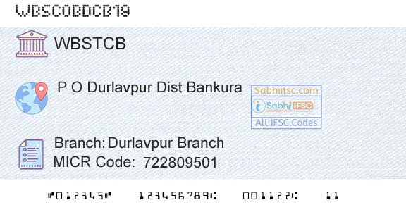 The West Bengal State Cooperative Bank Durlavpur BranchBranch 