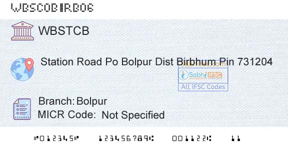 The West Bengal State Cooperative Bank BolpurBranch 