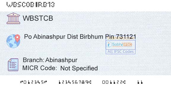 The West Bengal State Cooperative Bank AbinashpurBranch 