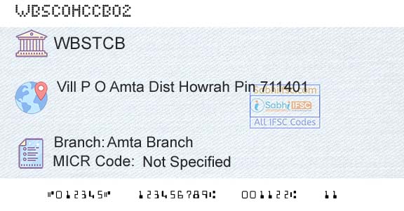 The West Bengal State Cooperative Bank Amta BranchBranch 