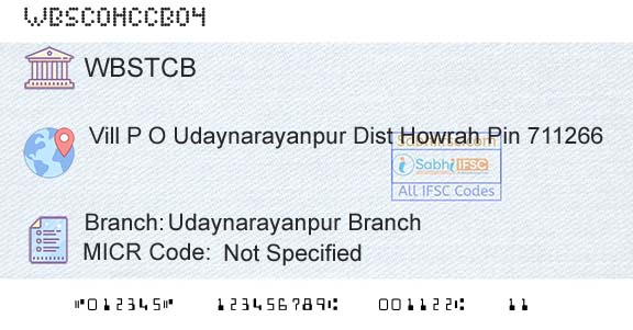 The West Bengal State Cooperative Bank Udaynarayanpur BranchBranch 