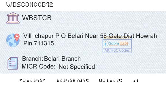 The West Bengal State Cooperative Bank Belari BranchBranch 
