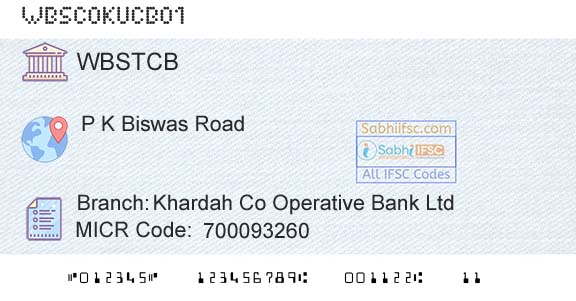 The West Bengal State Cooperative Bank Khardah Co Operative Bank LtdBranch 