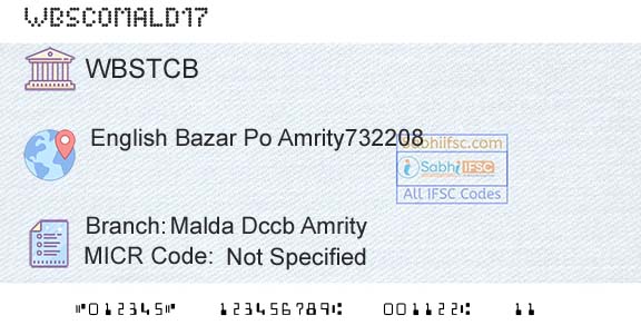 The West Bengal State Cooperative Bank Malda Dccb AmrityBranch 