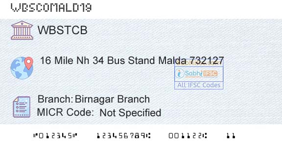 The West Bengal State Cooperative Bank Birnagar BranchBranch 