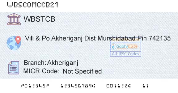 The West Bengal State Cooperative Bank AkheriganjBranch 