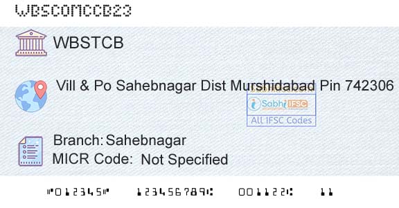 The West Bengal State Cooperative Bank SahebnagarBranch 
