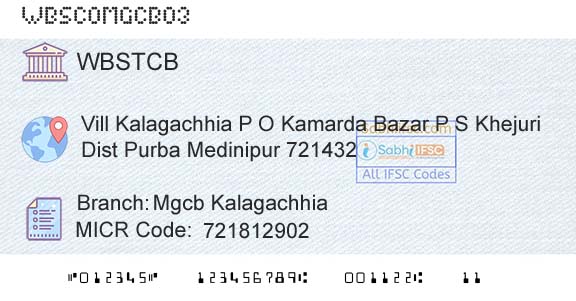 The West Bengal State Cooperative Bank Mgcb KalagachhiaBranch 