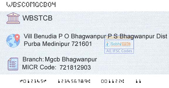 The West Bengal State Cooperative Bank Mgcb BhagwanpurBranch 