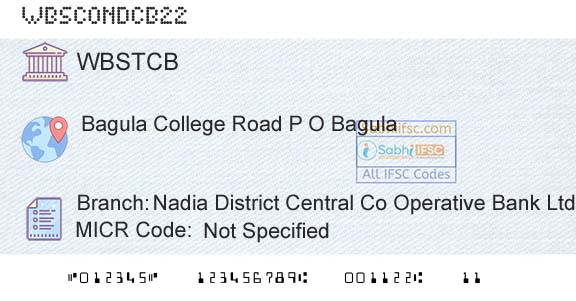 The West Bengal State Cooperative Bank Nadia District Central Co Operative Bank LtdBranch 