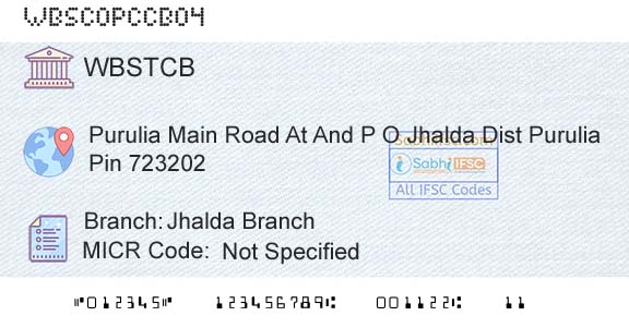 The West Bengal State Cooperative Bank Jhalda BranchBranch 