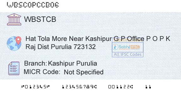 The West Bengal State Cooperative Bank Kashipur PuruliaBranch 