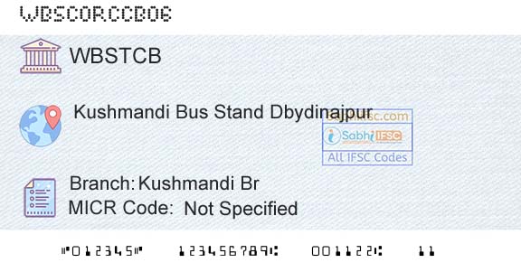 The West Bengal State Cooperative Bank Kushmandi BrBranch 