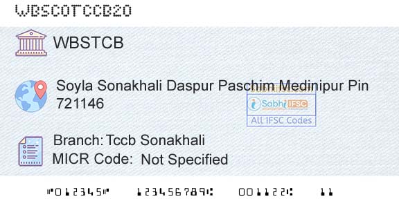 The West Bengal State Cooperative Bank Tccb SonakhaliBranch 