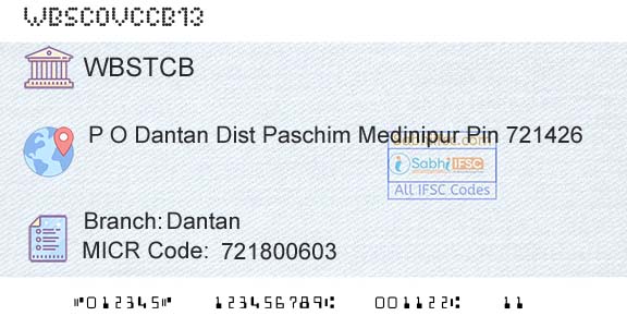 The West Bengal State Cooperative Bank DantanBranch 
