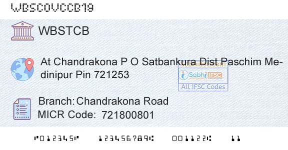The West Bengal State Cooperative Bank Chandrakona RoadBranch 