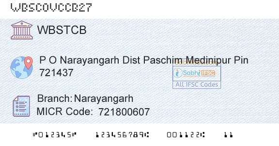 The West Bengal State Cooperative Bank NarayangarhBranch 