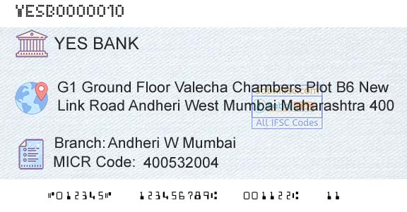Yes Bank Andheri W MumbaiBranch 