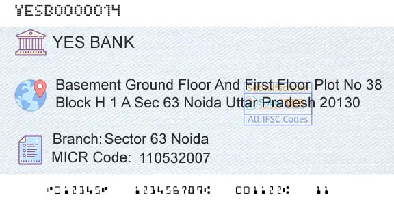 Yes Bank Sector 63 NoidaBranch 
