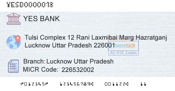 Yes Bank Lucknow Uttar PradeshBranch 