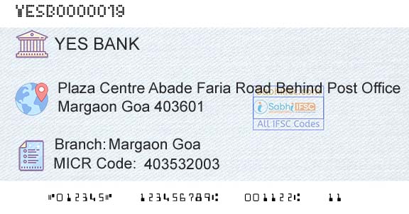 Yes Bank Margaon GoaBranch 