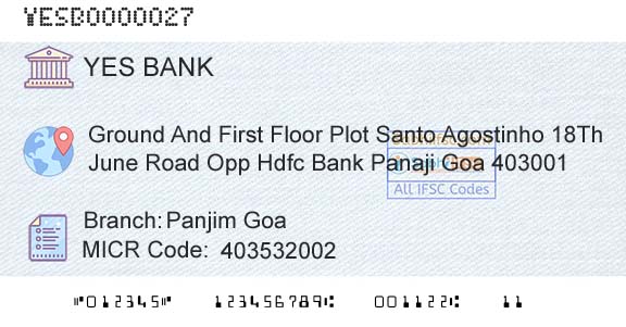 Yes Bank Panjim GoaBranch 