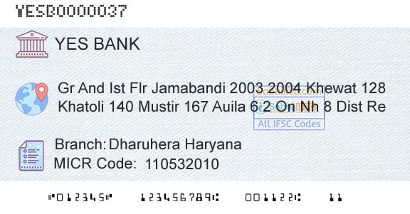 Yes Bank Dharuhera HaryanaBranch 