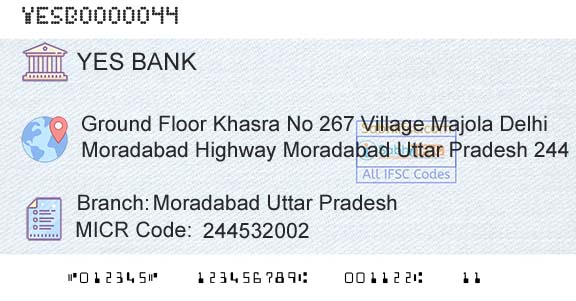 Yes Bank Moradabad Uttar PradeshBranch 