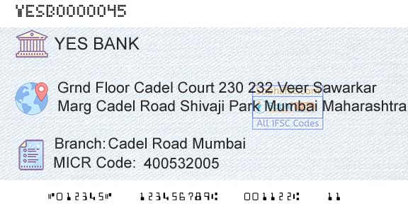 Yes Bank Cadel Road MumbaiBranch 
