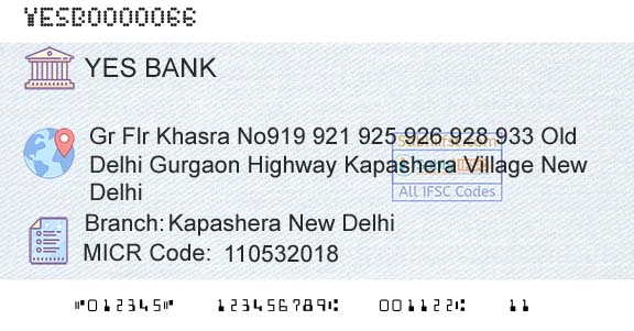 Yes Bank Kapashera New DelhiBranch 