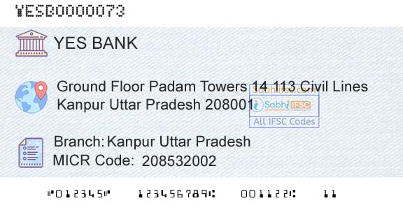 Yes Bank Kanpur Uttar PradeshBranch 