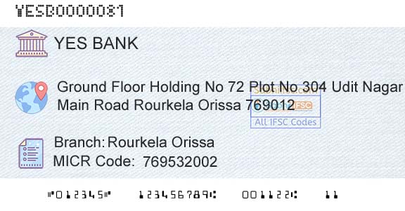 Yes Bank Rourkela OrissaBranch 