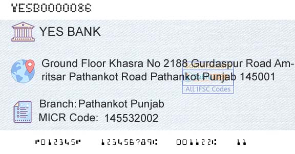 Yes Bank Pathankot PunjabBranch 