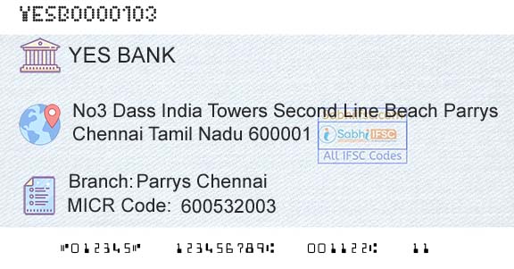Yes Bank Parrys ChennaiBranch 