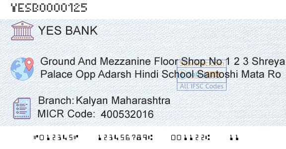 Yes Bank Kalyan MaharashtraBranch 